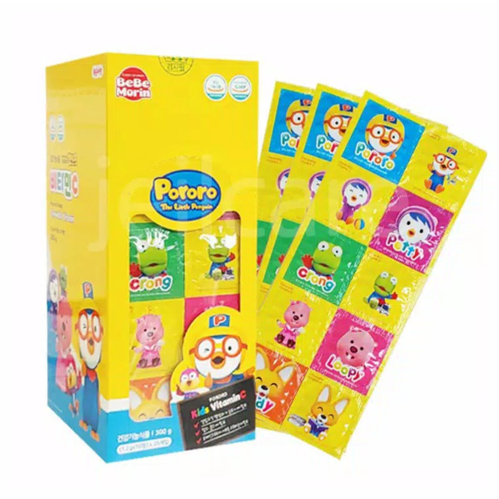 Jual (EXP TERBARU SEPT 2025) Bebemorin Pororo Vitamin C Candy Strip 10