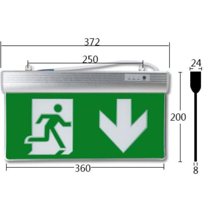 Jual LAMPU EXIT LED /EMERGENCY EXIT LAMP/LAMPU PETUNJUK DARURAT 2 SISI ...