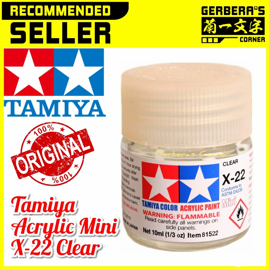Jual Tamiya Acrylic Mini X22 X22 Clear Cat Kuas Airbrush Top Coat