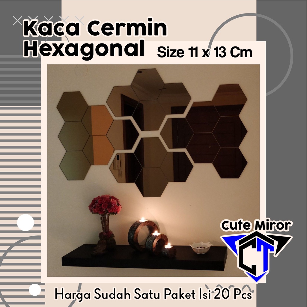 Jual Paket Isi Pcs Kaca Cermin Hexagonal Termurah Cermin Hexagonal Aesthetic Shopee