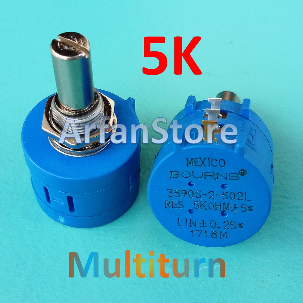 Jual Potensiometer 5K 2W Multiturn Variable Resistor Adj Wirewound ...
