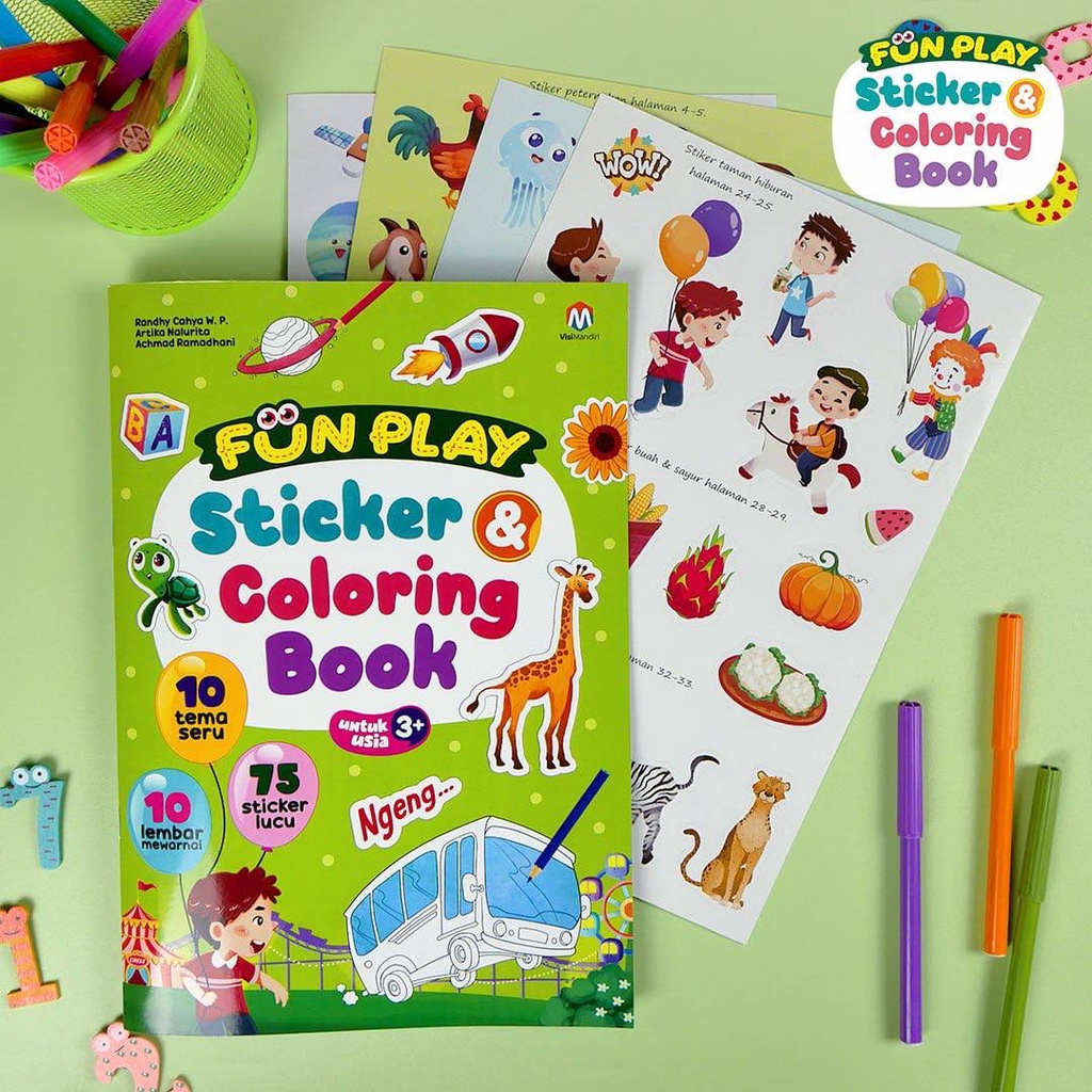 Jual Buku Mewarnai Anak : Fun Play Sticker & Coloring Book | Shopee ...