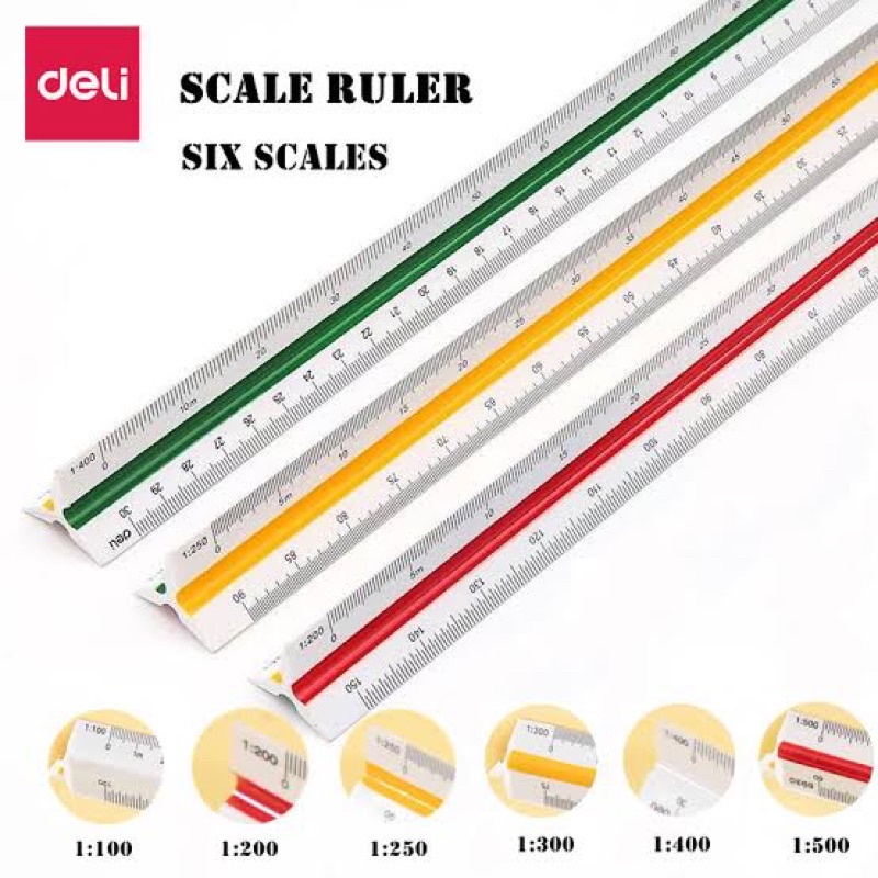 Jual Deli Scale Ruler Penggaris Skala | Shopee Indonesia