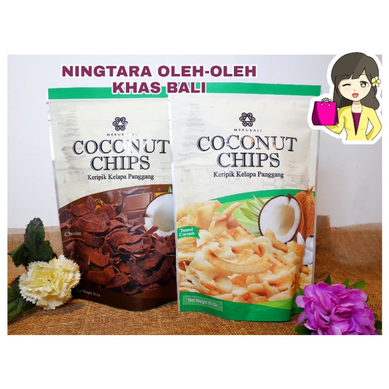 Jual MERUBALI COCONUT ROASTED CHIPS (KERIPIK/KRIPIK KELAPA PANGGANG