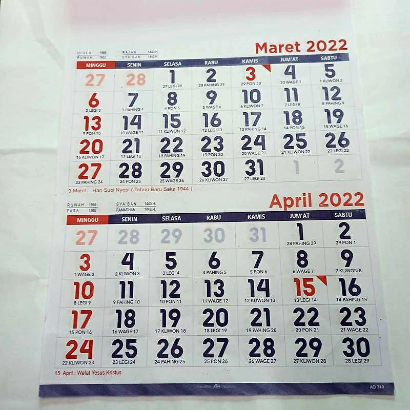 Jual KALENDER KERJA 2 BULANAN UMUM TAHUN 2022 | Shopee Indonesia