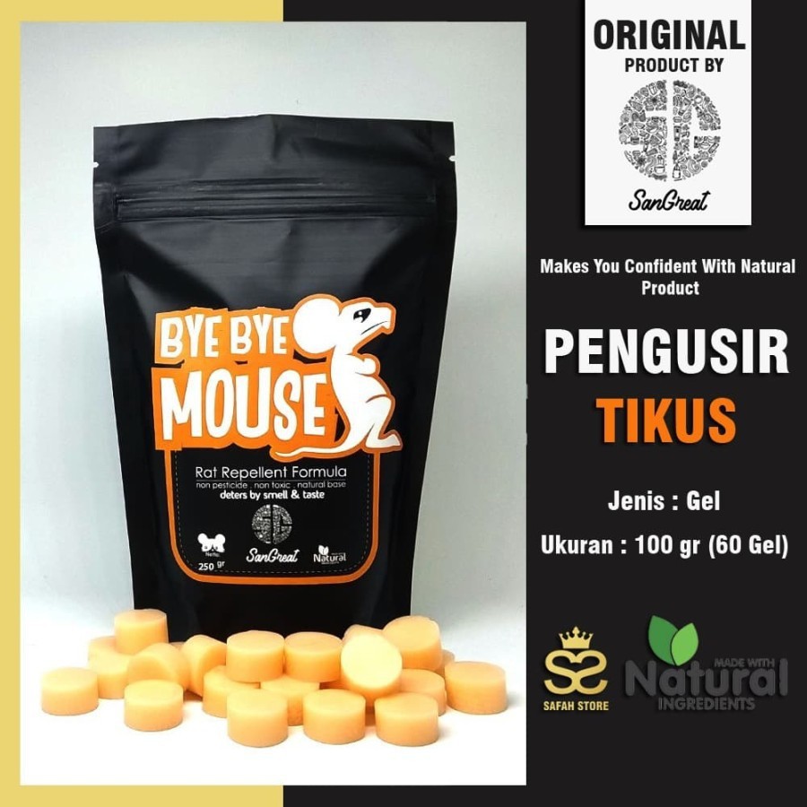 Jual Alat Pengusir Tikus Gel Alami Bye Bye Mouse Original SanGreat (100 ...
