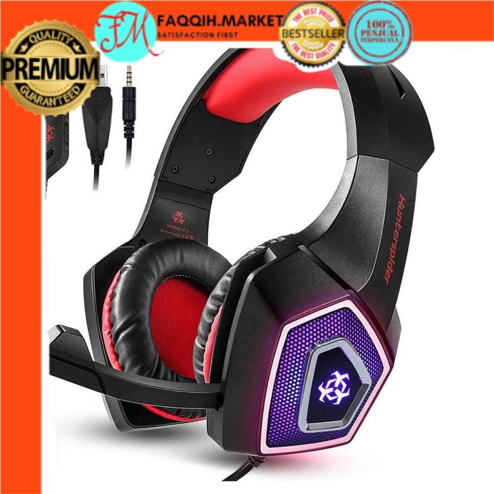 Jual ONIKUMA Hunterspider Gaming Headset Super Bass LED + Microphone
