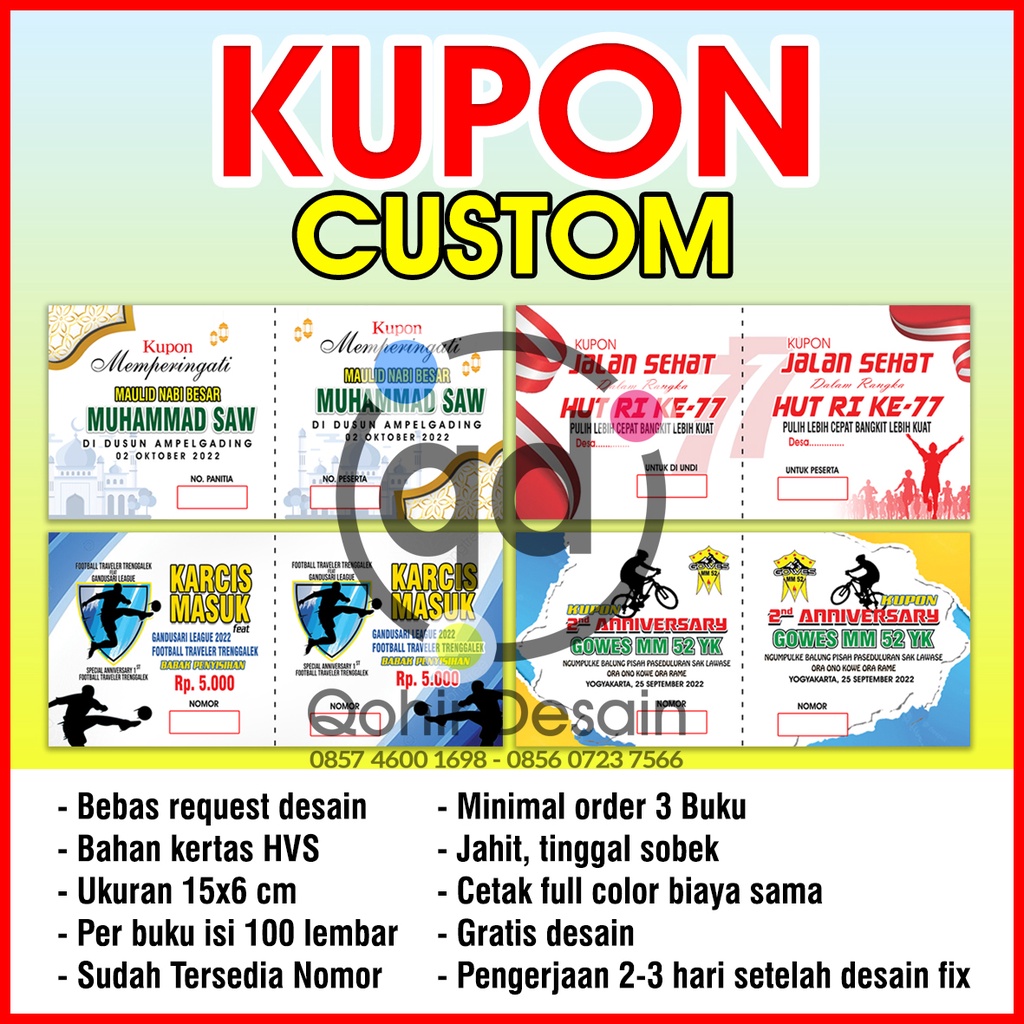 Jual KUPON / KUPON UNDIAN / KARCIS / KARCIS PARKIR / KUPON JALAN SEHAT