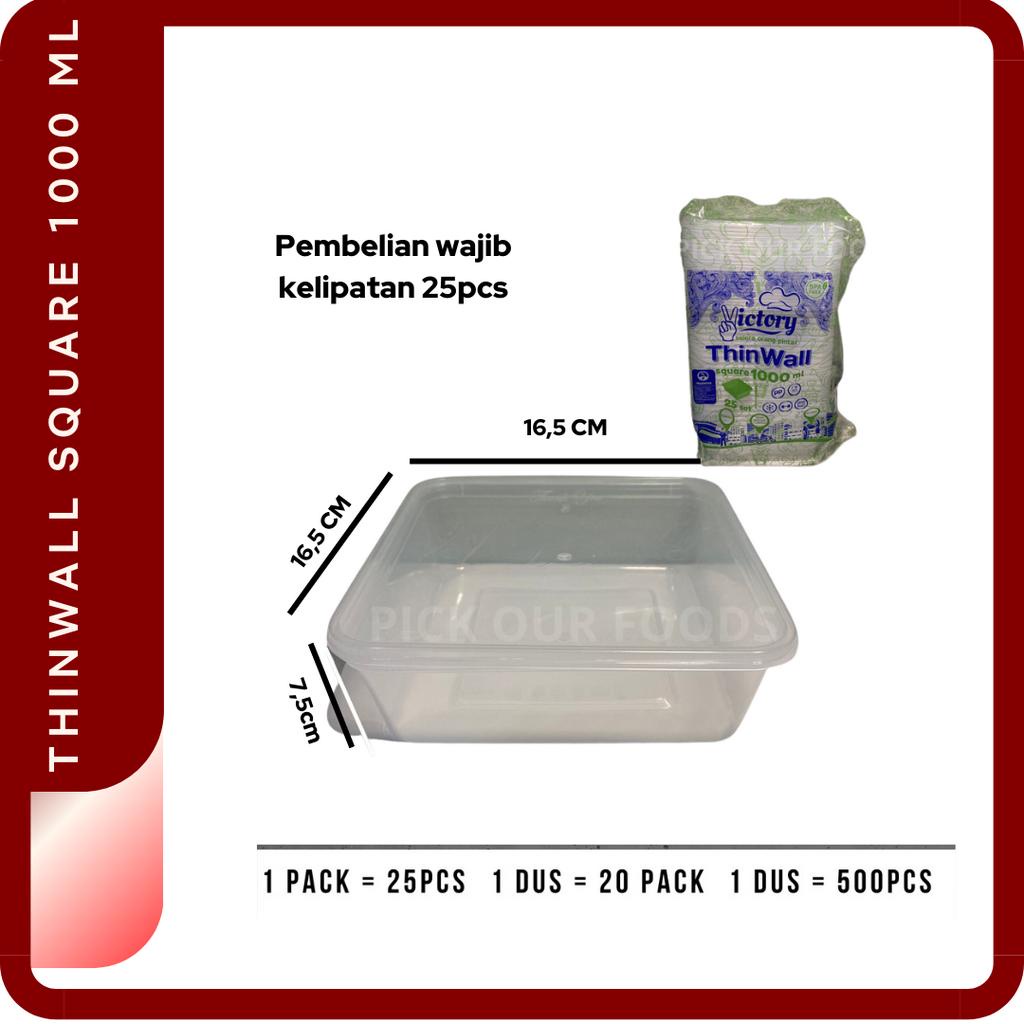 Jual Thinwall Square 1000 Ml 1500 Ml 2000 Ml 3000 Ml Thinwall