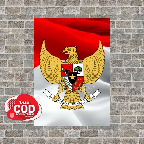 Jual Hiasan Dinding Tema Garuda Merah Putih Lambang Negara Walldecor Ulama 20x30cm Map 7581