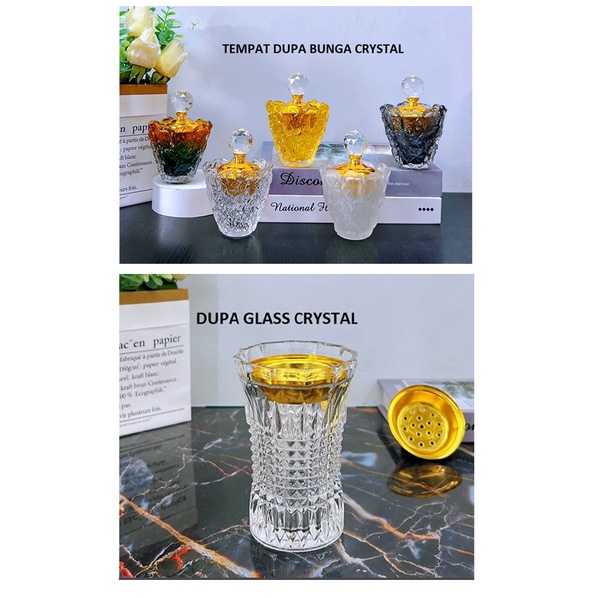 Jual Tempat Bakar Dupa mabkharah Gelas Crystal Bunga Crystal | Shopee ...