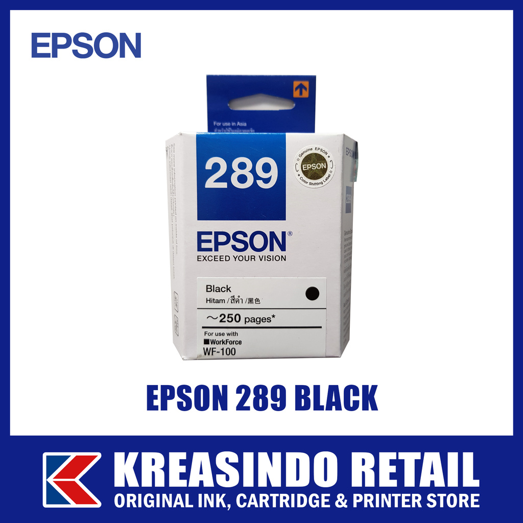 Jual Epson 289 Black Tinta Cartridge Original Wf 100 Wf100 Shopee Indonesia 3727