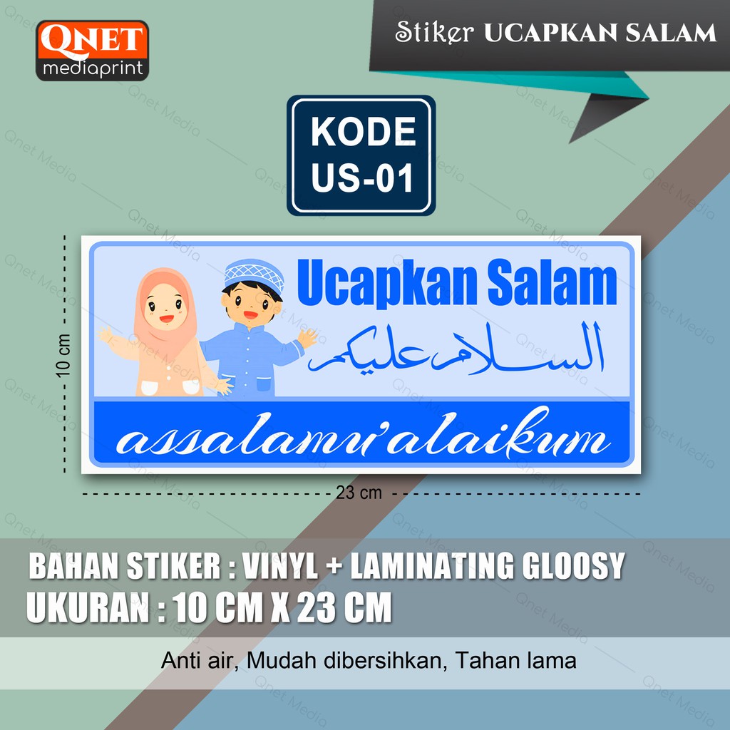 Jual Stiker Ucapkan Salam Laminating Glossy Doff Shopee Indonesia