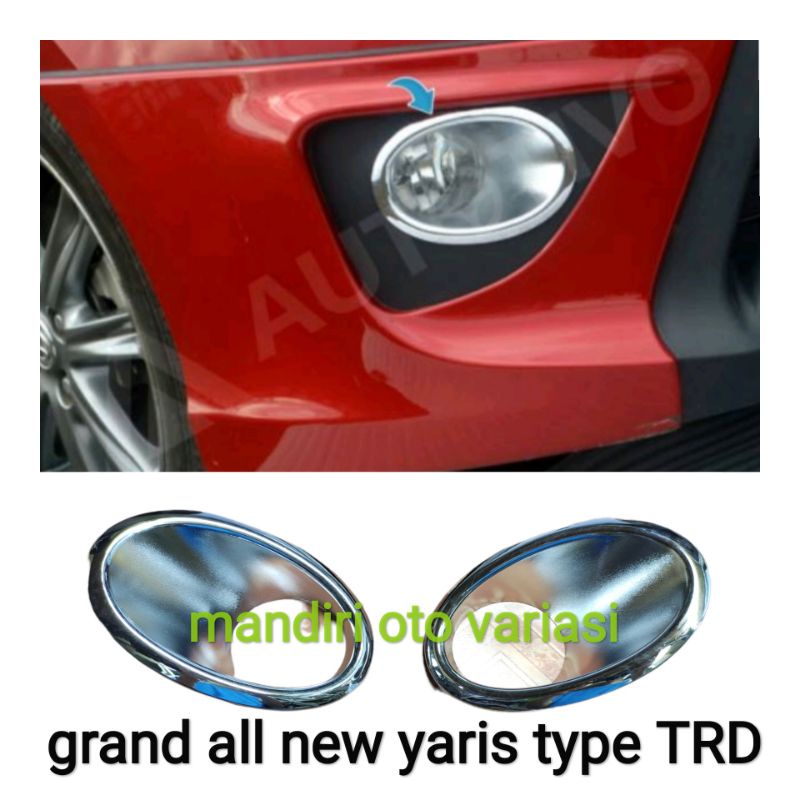 Jual Ring Fog Lamp All New Yaris Type Trd Cover Fog Lamp Crome Shopee