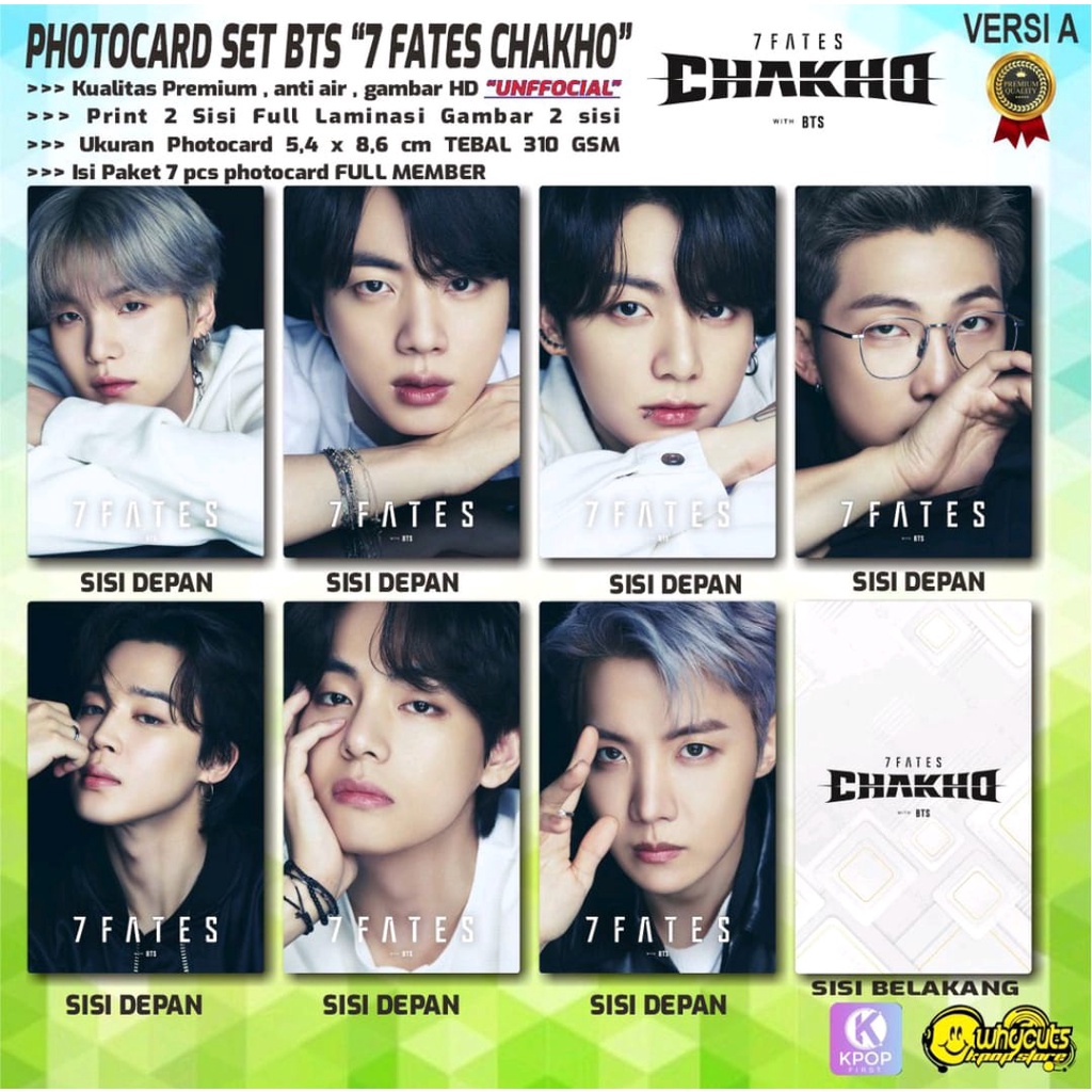 Jual Photocard Full Set Kpop Premium Bts Dan Per Member Fates Chakho Print Sisi Full