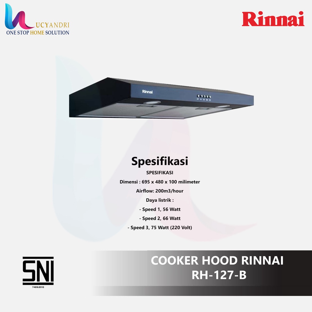 Jual RINNAI Cooker Hood RH 127 B / RH127B / RH 127B | Shopee Indonesia