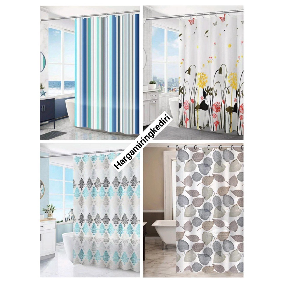 Jual Tirai Kamar Mandi Shower Curtain Tirai Kamar Mandi Anti Air Gorden Kamar Mandi