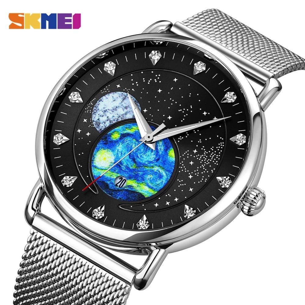 Jual SKMEI 9283 Jam Tangan Pria Analog Chronograph Tali Stainless Steel ...
