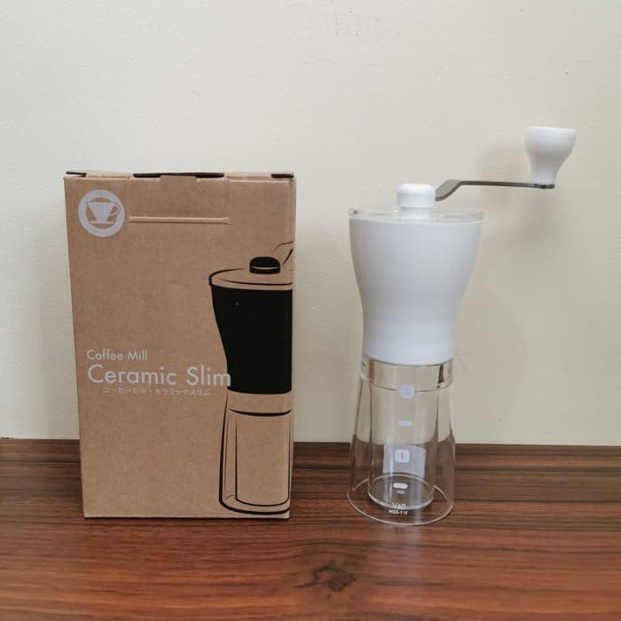 Jual Hario Ceramic Slim Grinder Matte White MSS1MWV Manual Coffee