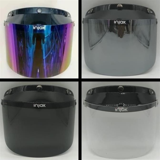 Jual KACA HELM, VISOR HELM BOGO, RETRO, CAKIL DLL (FLAT VISOR) BLACK
