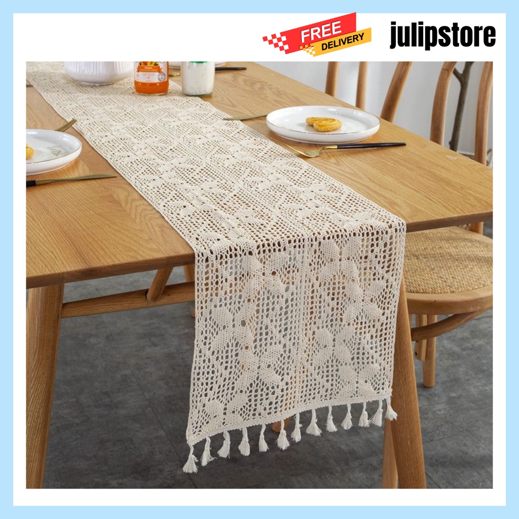 Jual [Julipstore ] Taplak Aesthetic/Taplak Meja Rajut Table Runner/Alas ...