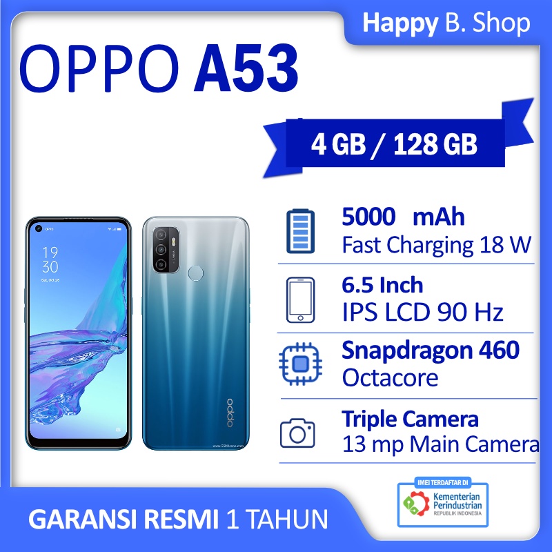 Jual Oppo A53 4/128 Resmi Indonesia | Shopee Indonesia