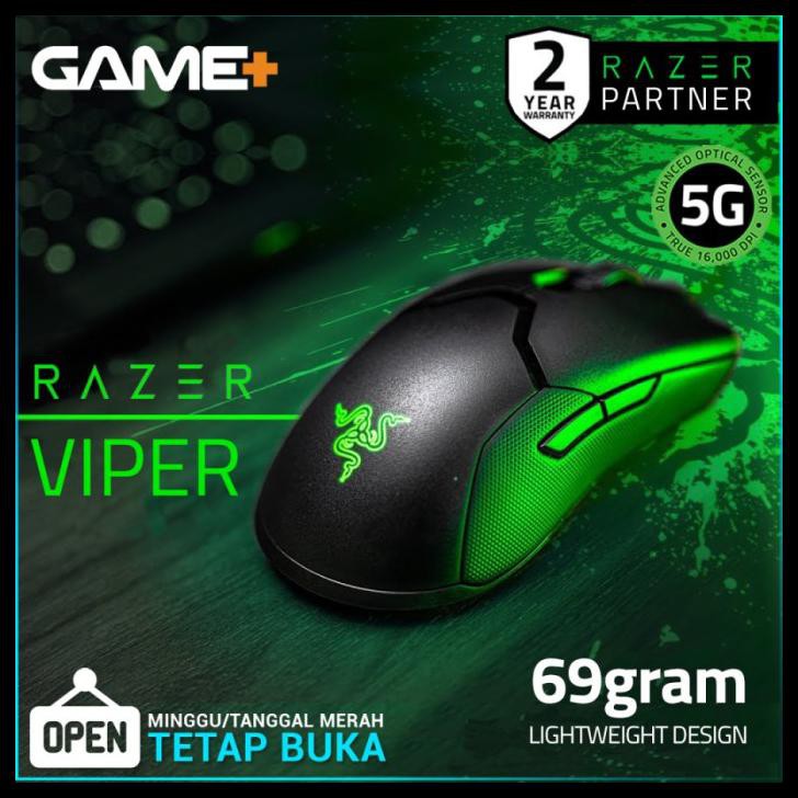 Jual Razer Viper Ambidextrous Wired Gaming Mouse - Black | Shopee Indonesia
