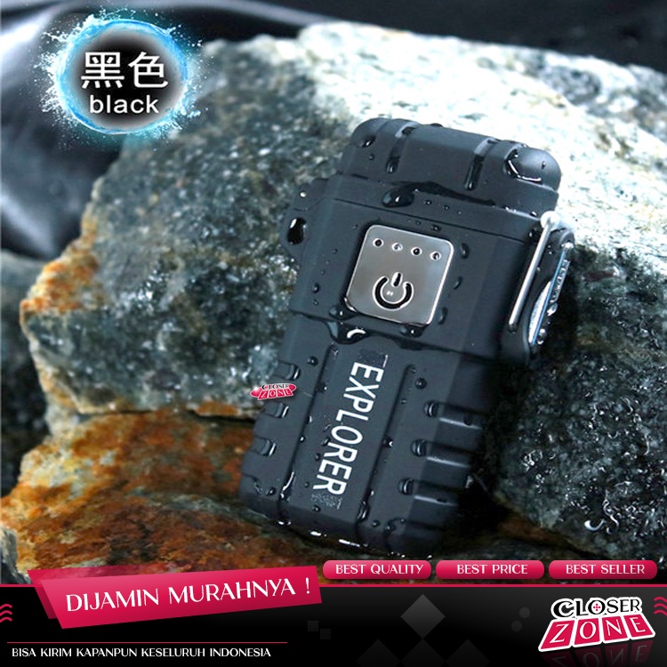 Jual Korek Api Elektrik Plasma Arc Lighter Outdoor Waterproof - Black ...
