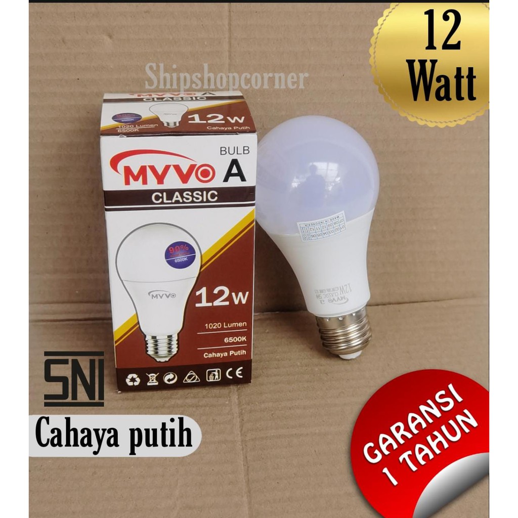 Jual Lampu Led Bulb W Myvo Classic Watt Bergaransi Shopee Indonesia