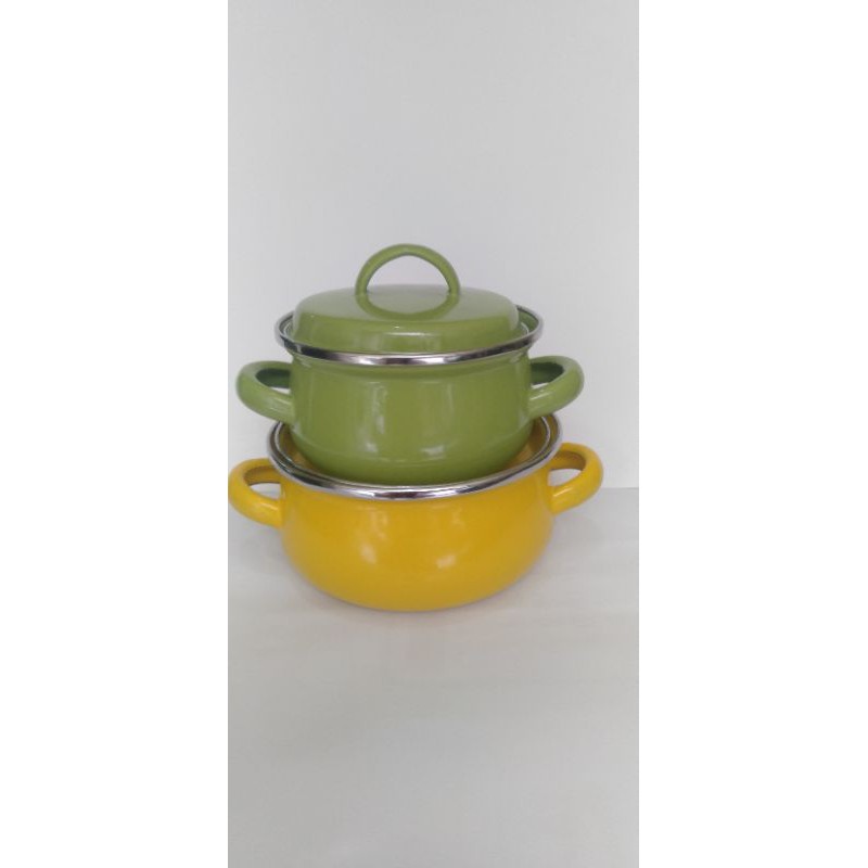Jual Panci Set Enamel Warna 12 + 14 Dutch Oven Panci Warna Kedaung ...