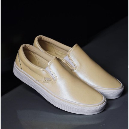 Jual VANS Slip On Pearl Leather Gold Shopee Indonesia