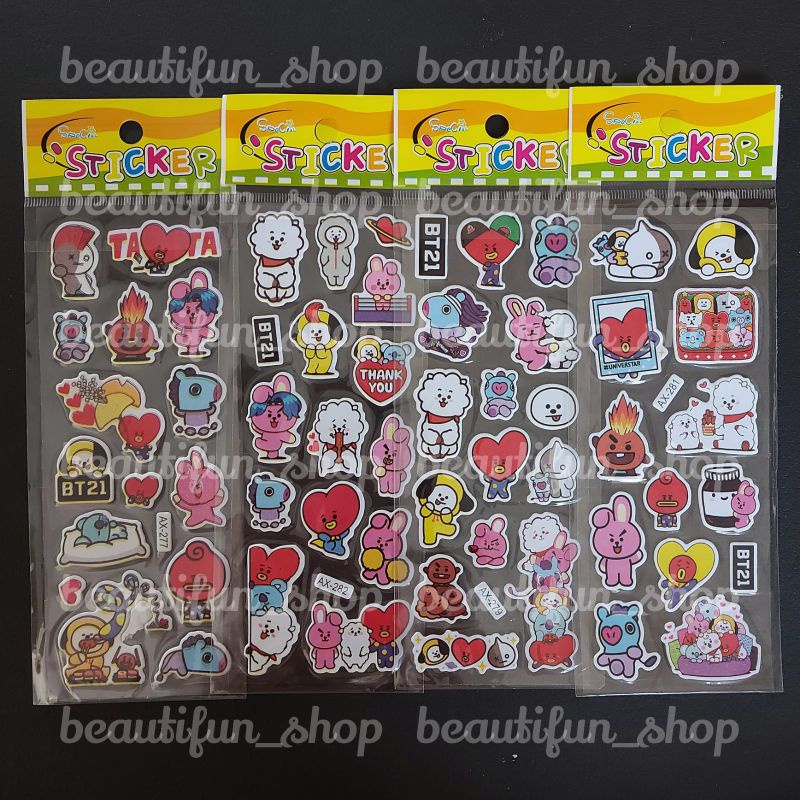 Jual stiker timbul bt21 | stiker bt21 | sticker timbul bt21 | sticker