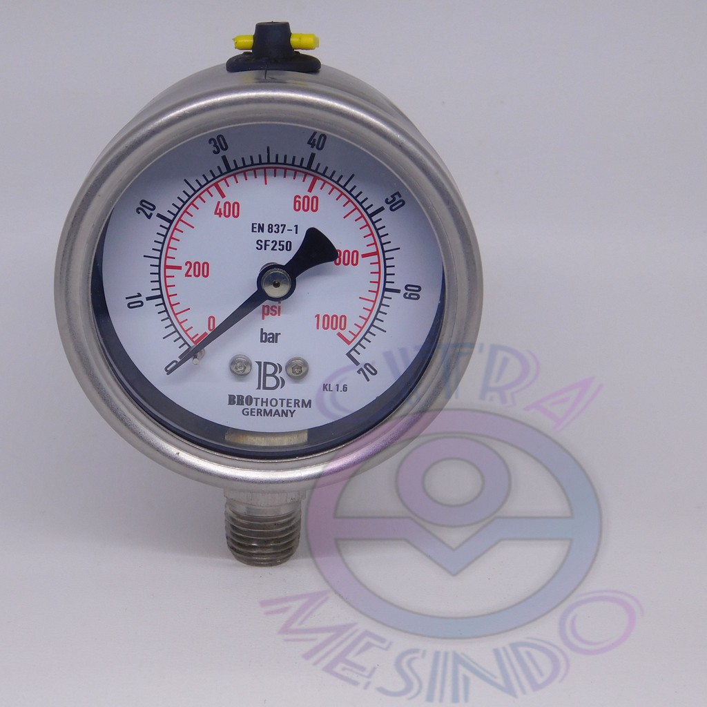 Jual Pressure Gauge Manometer Sf 250 Dial 2.5 Inch Bottom Raket