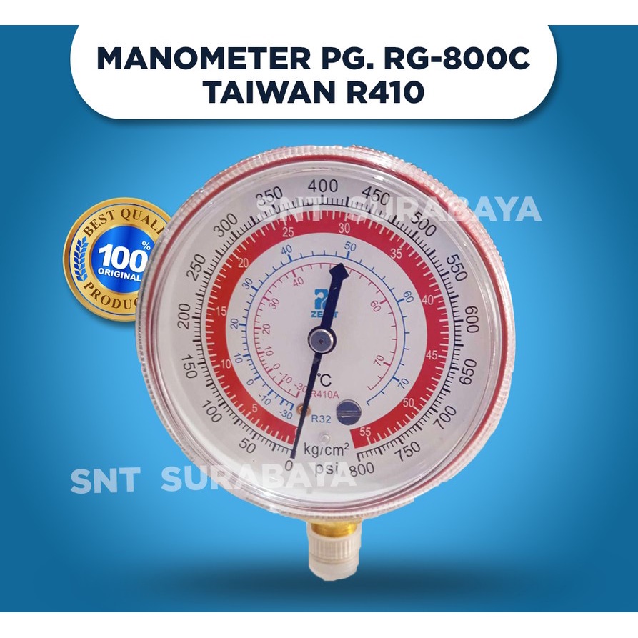 Jual Manometer R32 R410A - 800 PSI Tanpa Oli - Manometer Zenit High ...