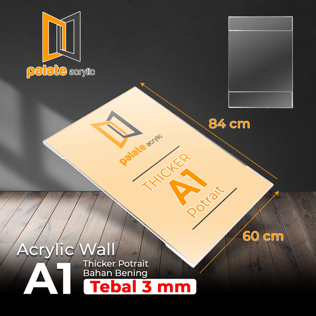 Jual Acrylic Wall A Akrilik Thicker Portrait Akrilik Dinding Brosur Mm Shopee Indonesia