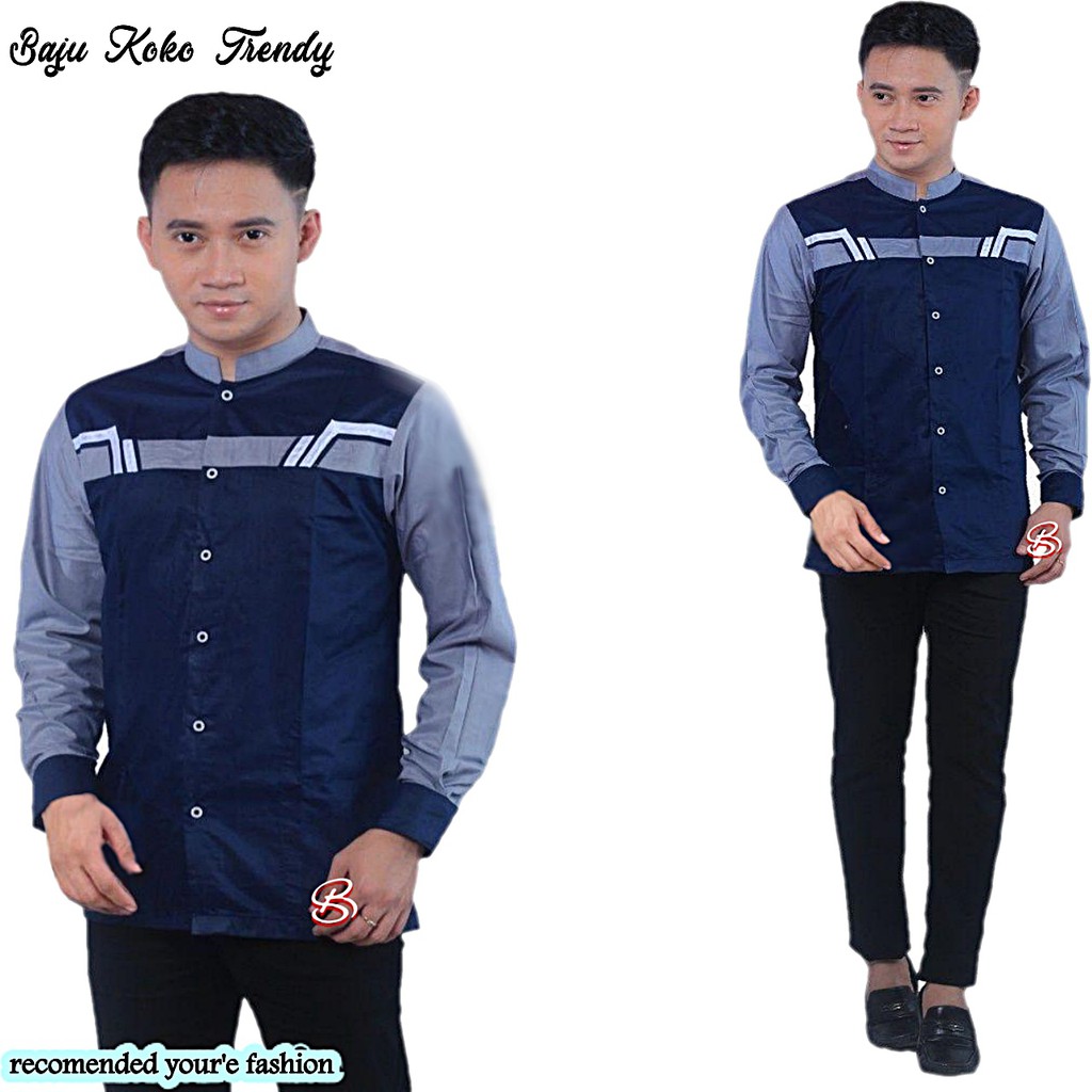 Jual KOKO KOMBINASI PETIR BIRU,BAJU MUSLIM | Shopee Indonesia