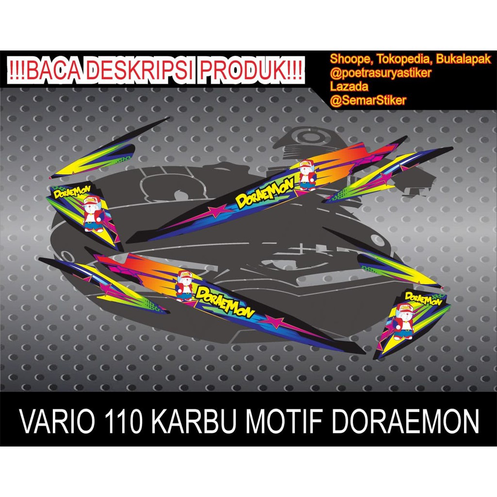 Jual STIKER STRIPING VARIASI VARIO 110 CARBU GRAFIS DORAEMON | Shopee