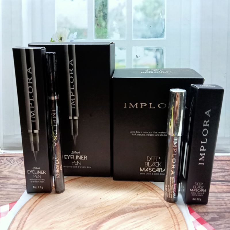 Jual MASCARA DAN EYELINER BLAK IMPLORA Shopee Indonesia