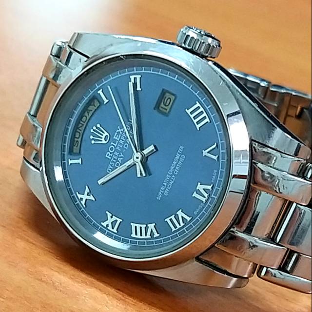 Jual Jam Tangan ROLEX President Day Date Blue Replika Shopee