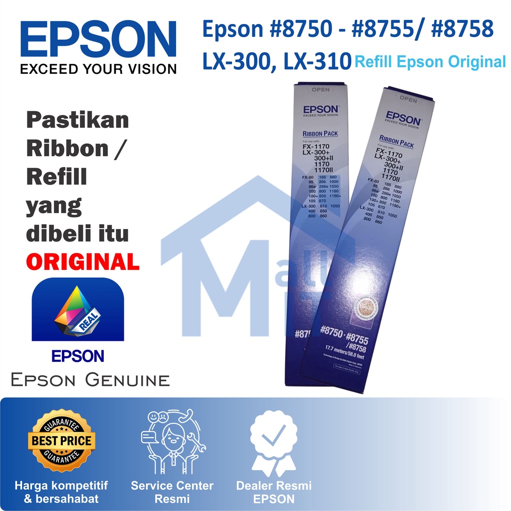 Jual Refill Epson 8758 Untuk Ribbon Lx300 Lx 300 Lx310 Lx 310 Lq310 Lq 310 Original Shopee 4823