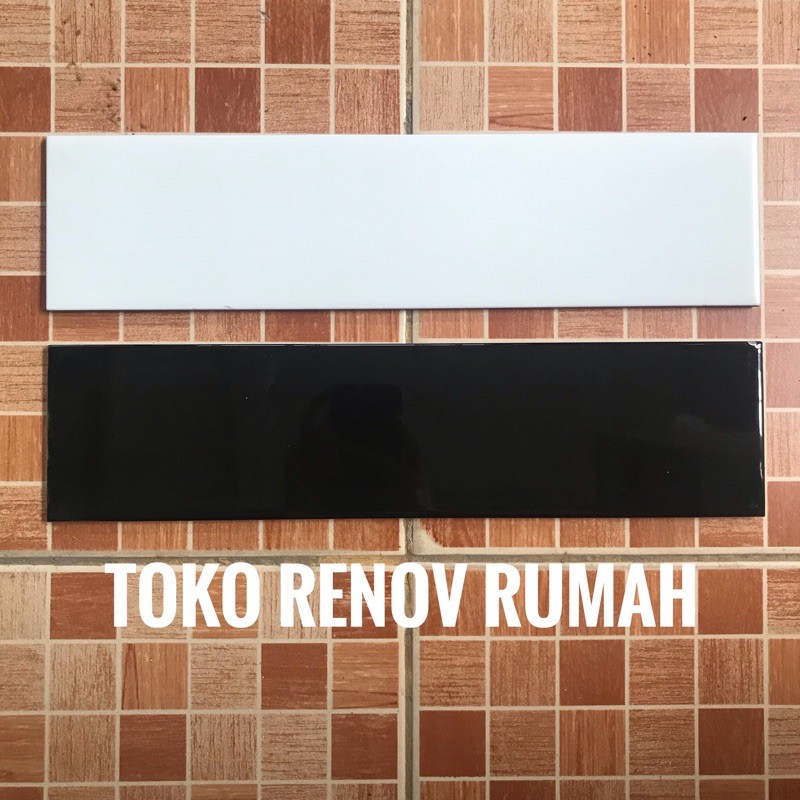 Jual keramik dinding 10x40 / lis keramik hitam/ list keramik putih