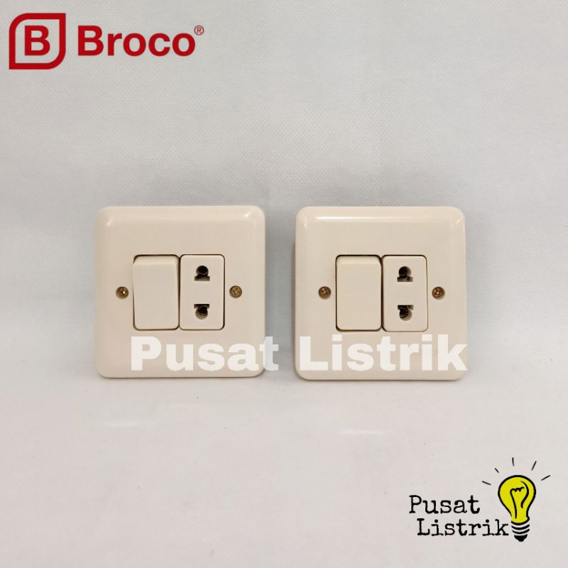 Jual IB Saklar Engkel Stop Kontak New Gee Broco Socket Outlet + Single ...