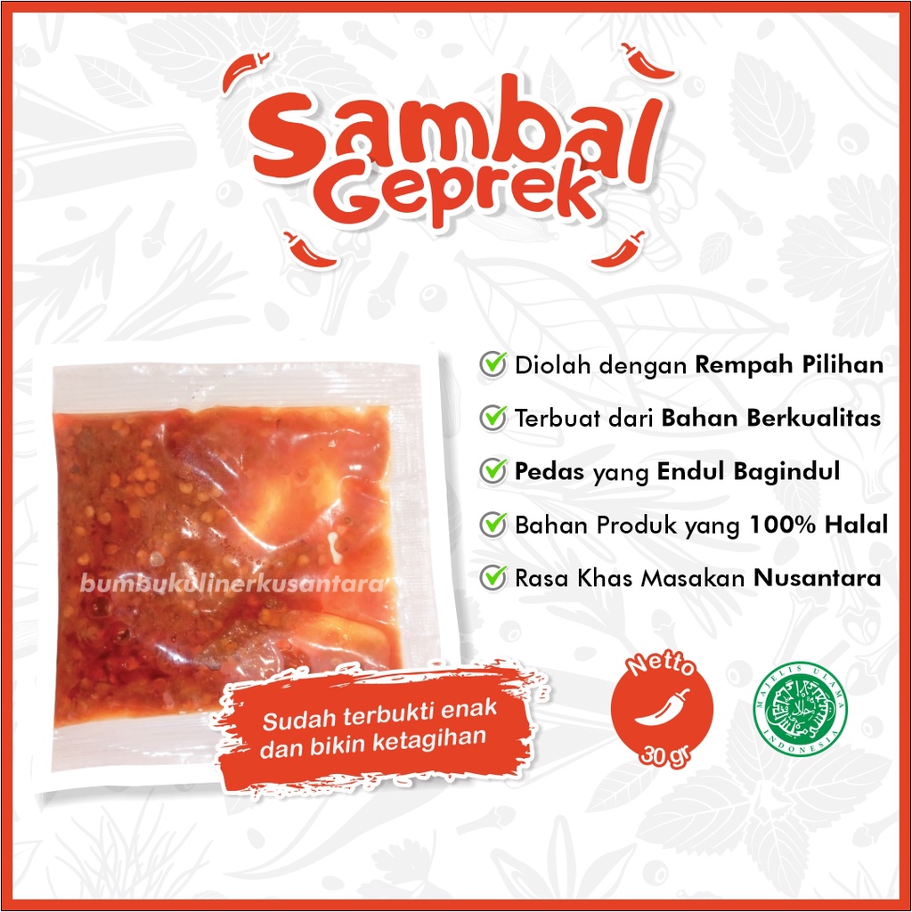 Jual Sambal Geprek Sachet Bumbu Kuliner Nusantara Olahan Rempah Rempah