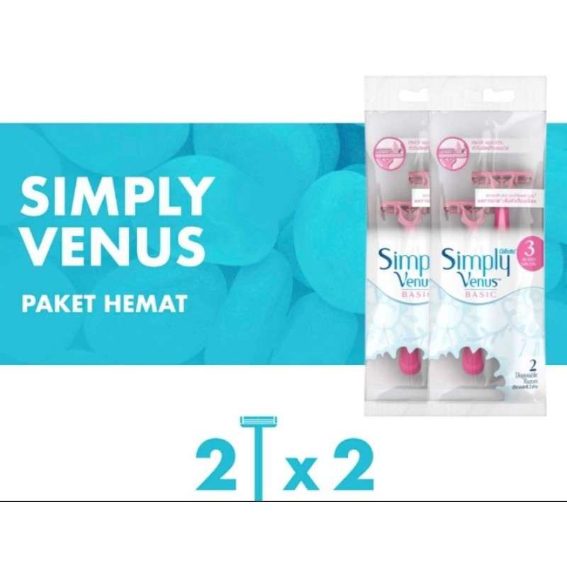 Jual Gillette Venus Simple 3 isi 2's | Shopee Indonesia
