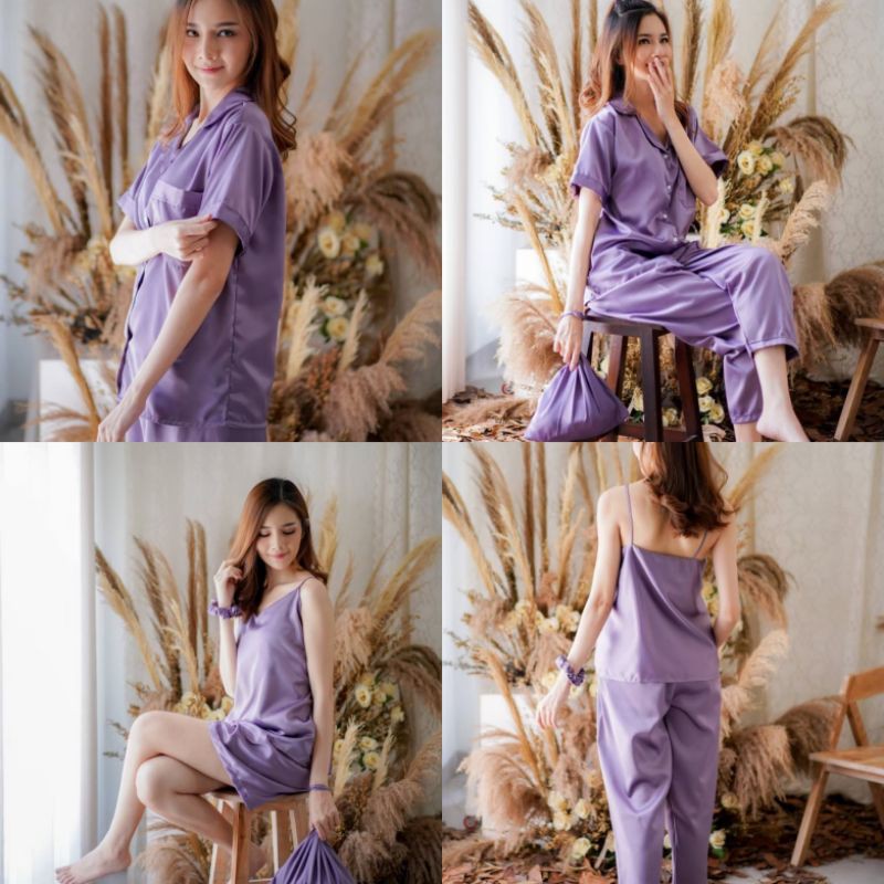 Jual PIYAMA SET 7 IN 1 Satin Pajamas Party Bridal Shower Bridesmaid ...