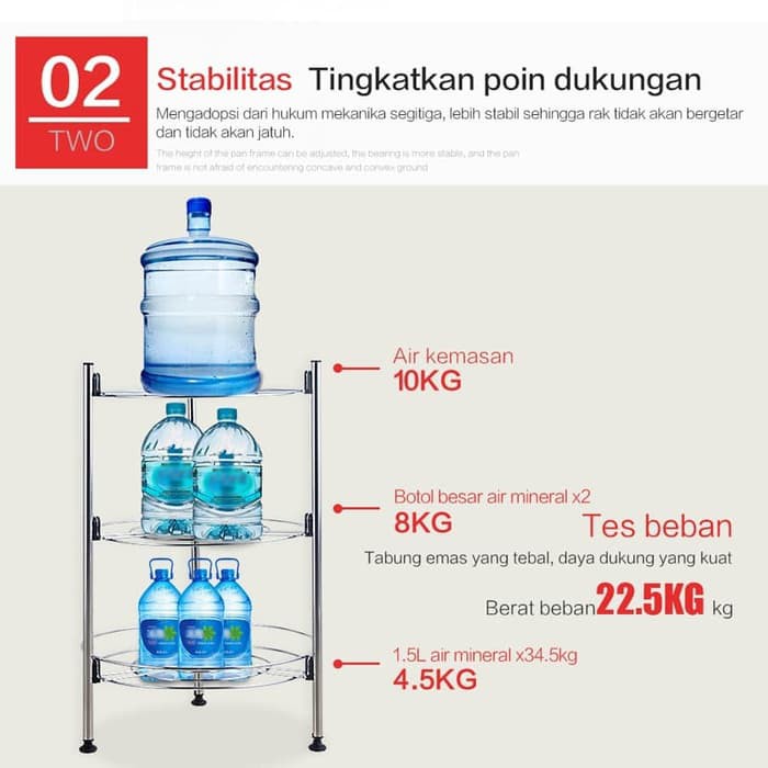 Jual MICOE Rak panci peralatan rak dapur bertingkat rak empat/lima ...