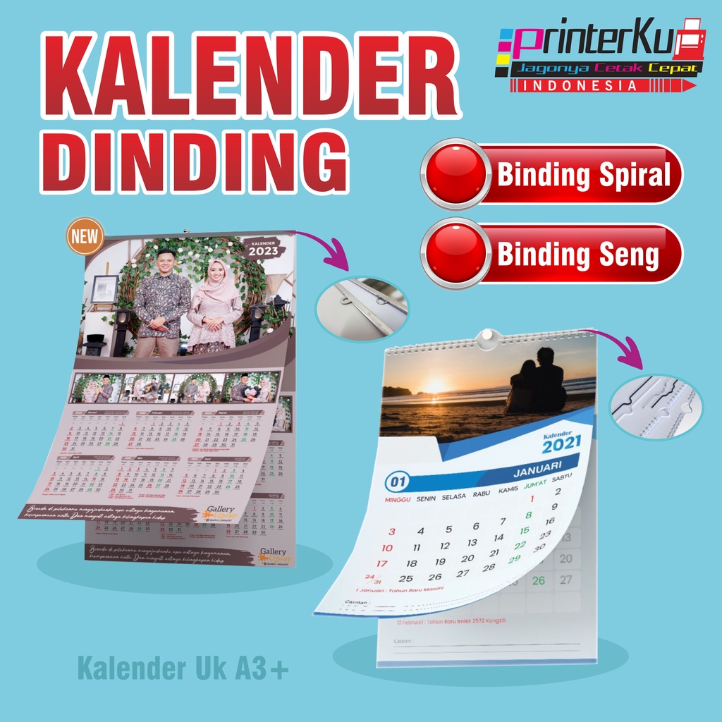 Jual Kalender Dinding Custom Bahan Art Paper | Shopee Indonesia