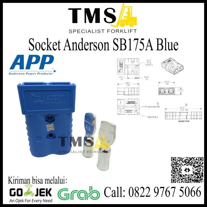 Jual Socket Anderson Sb175A Blue For Forklift | Shopee Indonesia