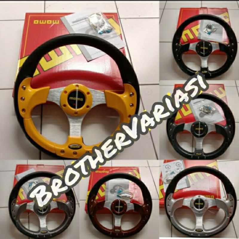 Jual Stir Racing Momo Ukuran 13 Inch Setir Mobil Hitam Kombinasi ...