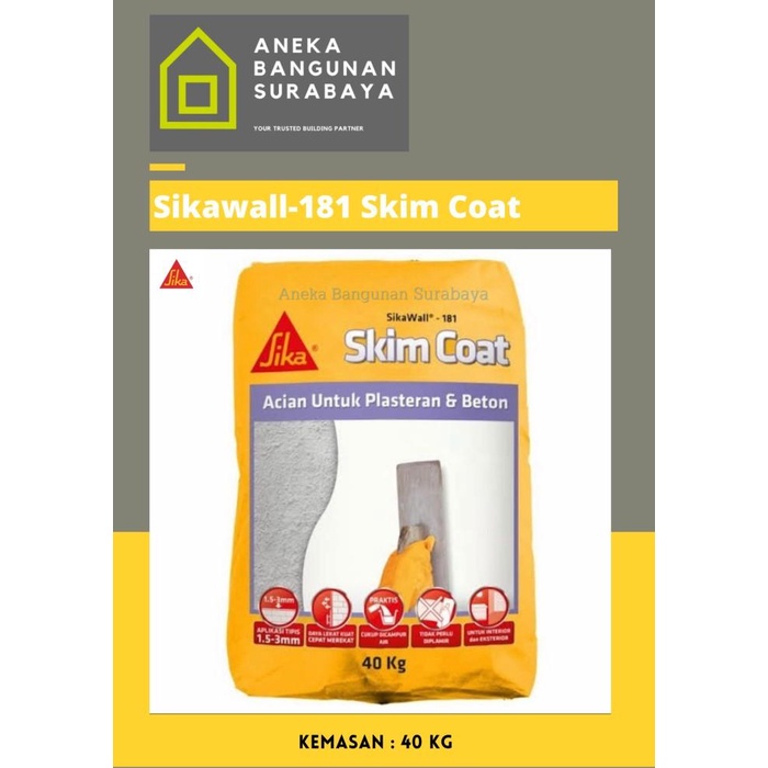 Jual Sikawall 181 Skim Coat 40Kg | Sika Wall | Shopee Indonesia